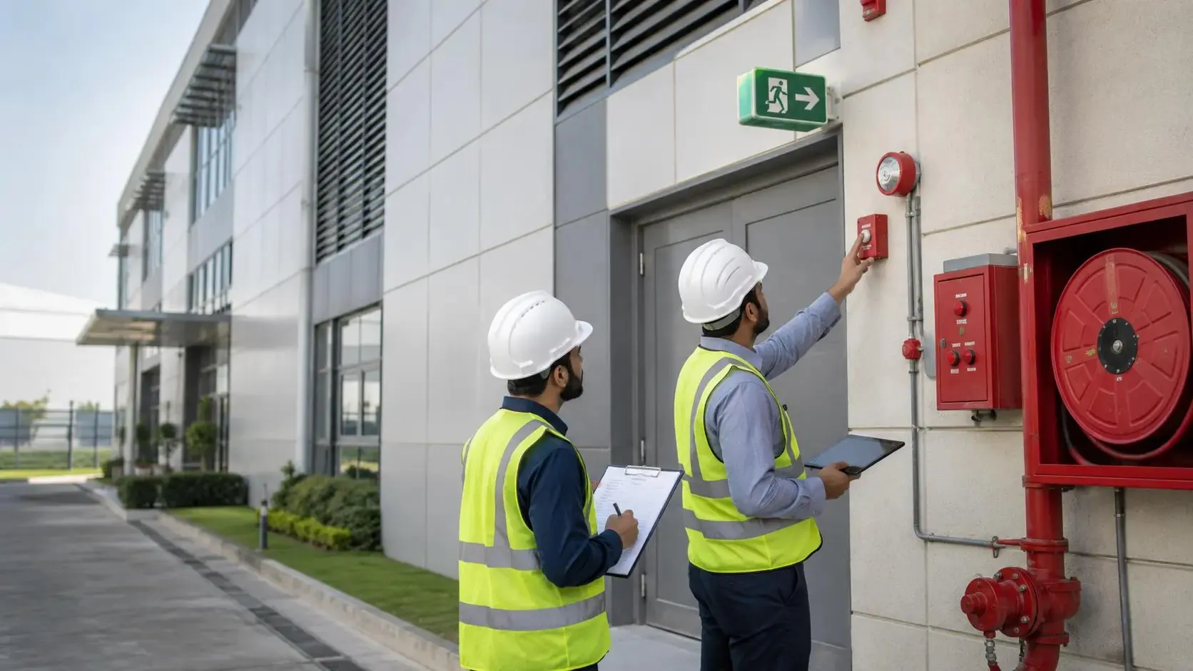 Fire protection system inspection at a commercial building in Malaysia
